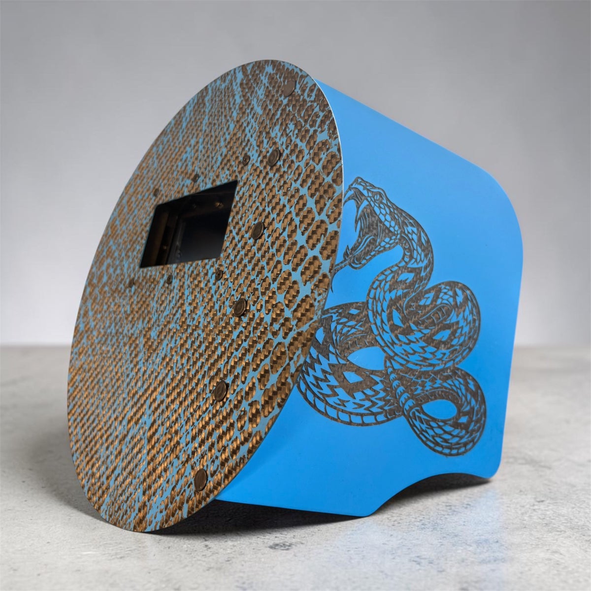 Blue Snakeskin Carbon Fiber Pancake photo 1