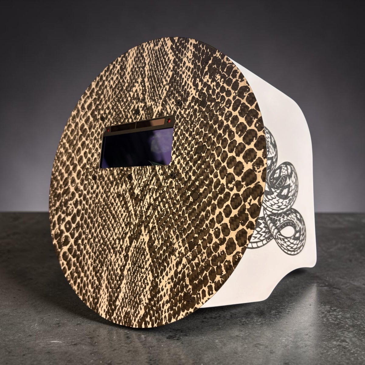 Snakeskin Carbon Fiber Pancake Welding Helmet photo 2