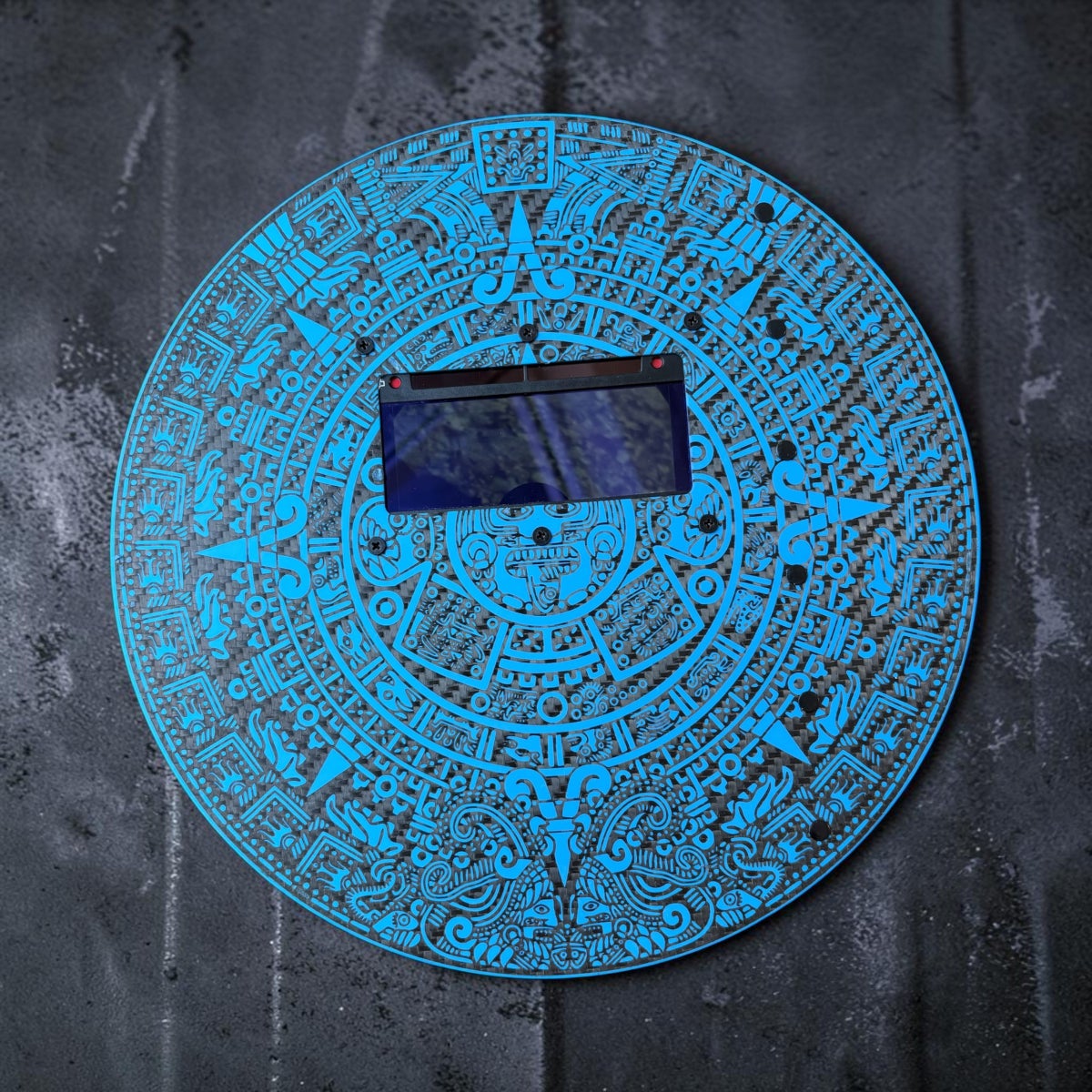 Blue Aztec Calendar Carbon Fiber Pancake photo 2